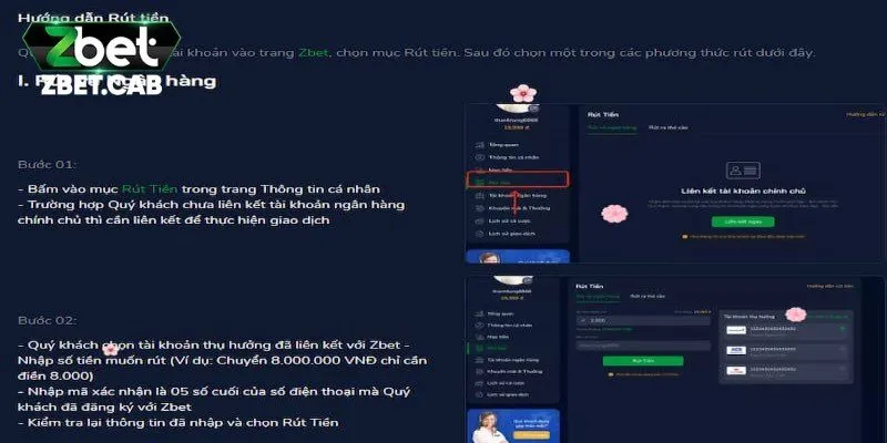 Cách rút tiền Zbet đơn giản